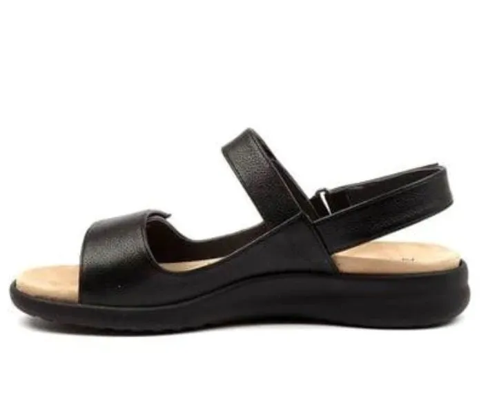 Ziera Benji ~ Tan ~ Black ~ Leather Sandal