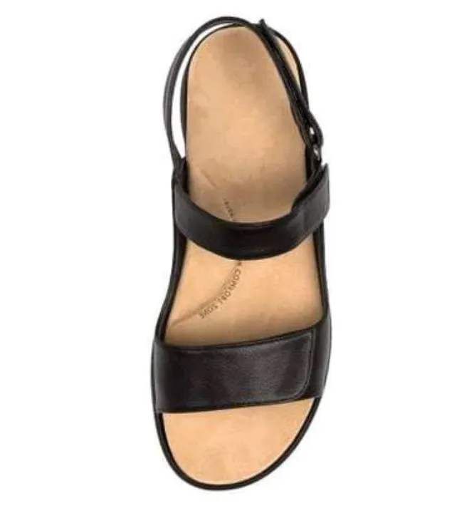 Ziera Benji ~ Tan ~ Black ~ Leather Sandal