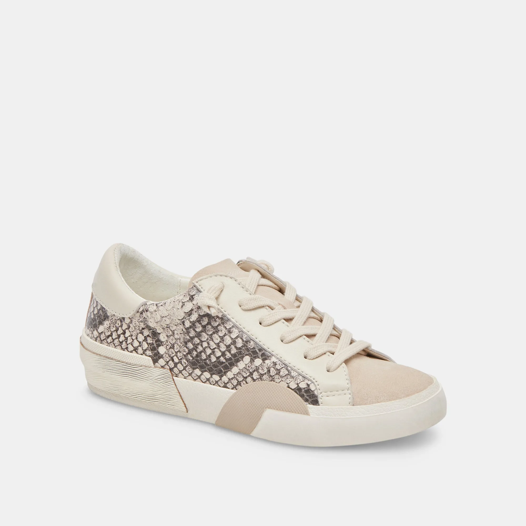 ZINA SNEAKERS BLACK WHITE EMBOSSED SNAKE