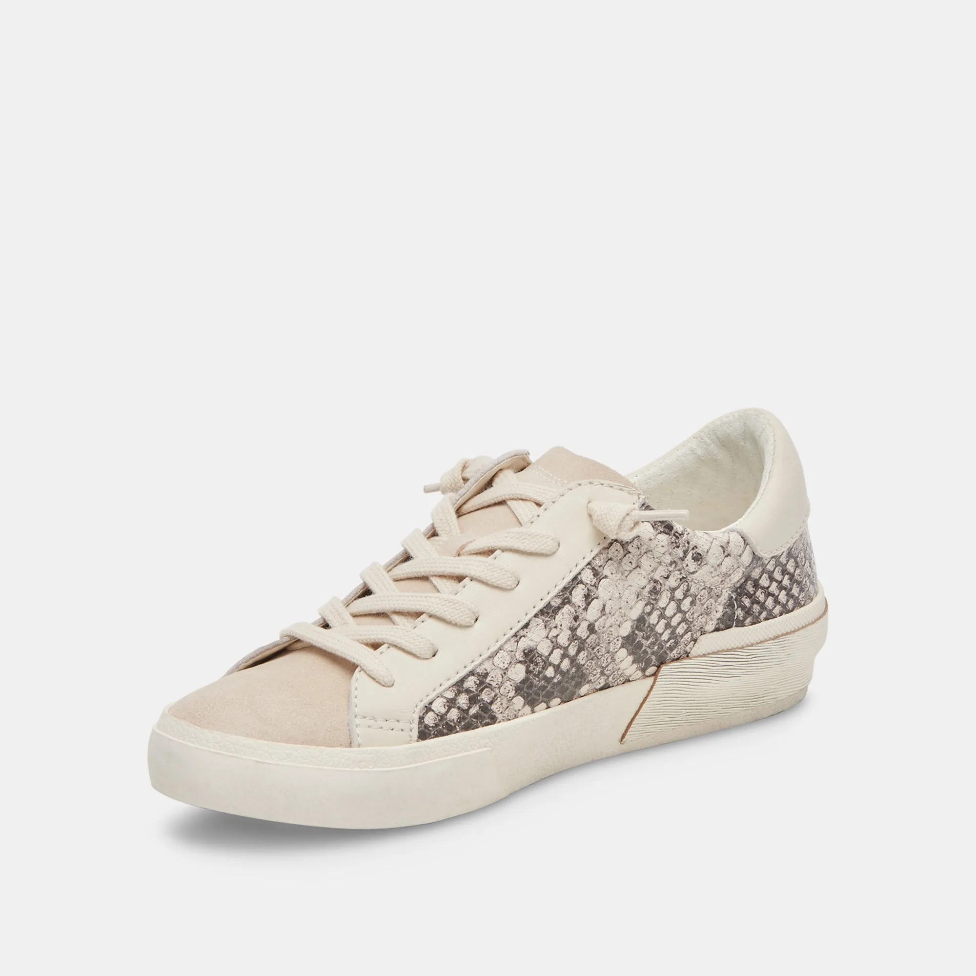 ZINA SNEAKERS BLACK WHITE EMBOSSED SNAKE